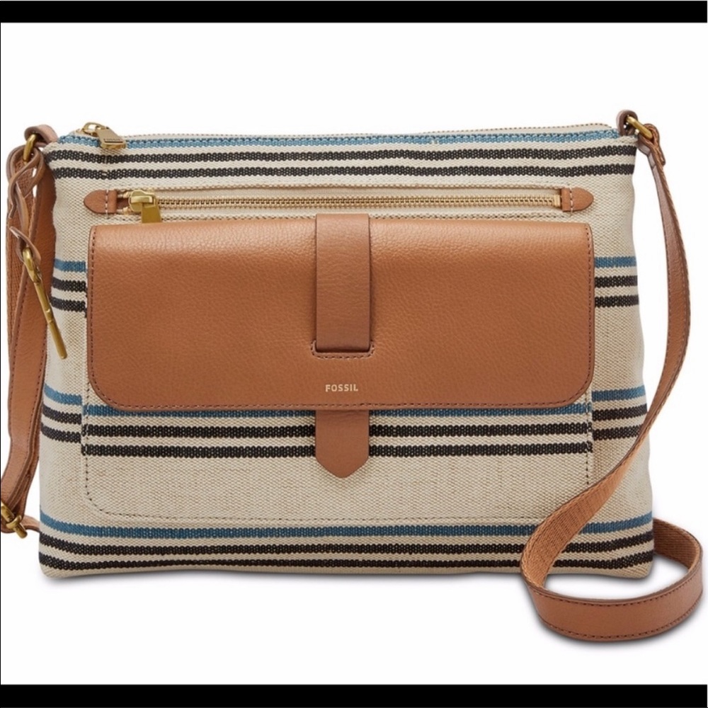 Fossil Finley Striped Crossbody Bag
